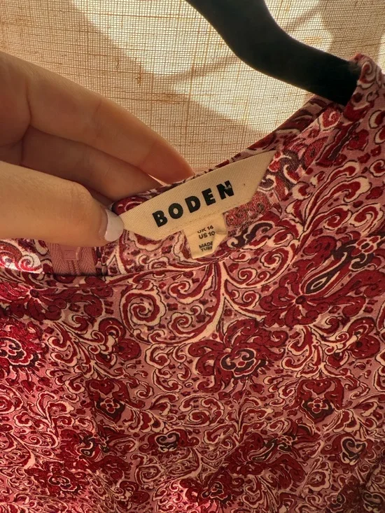 Boden Burgundy Floral Long-Sleeve Blouse - Picture 5 of 5